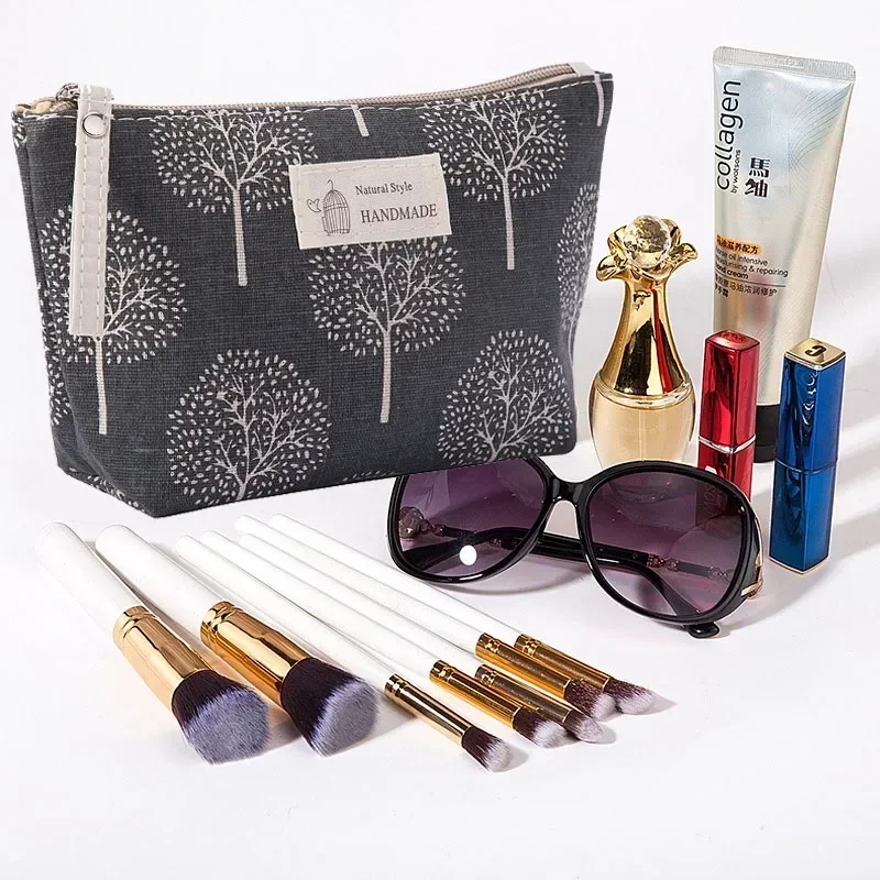 Travel Makeup Toiletry Bag Organizer Tree Animal Plant Print Cosmetic Bag Lady Pencil Case Makeup Bag Wash Bags Pouch Kit