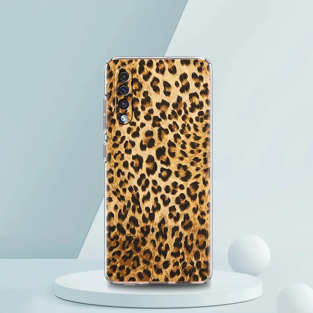 Stylish Leopard Print Transparent Silicone Phone Case Cover