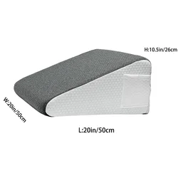 Luxurious Memory Foam Bed Wedge Pillow for Ultimate Comfort and Support (Gray - White)