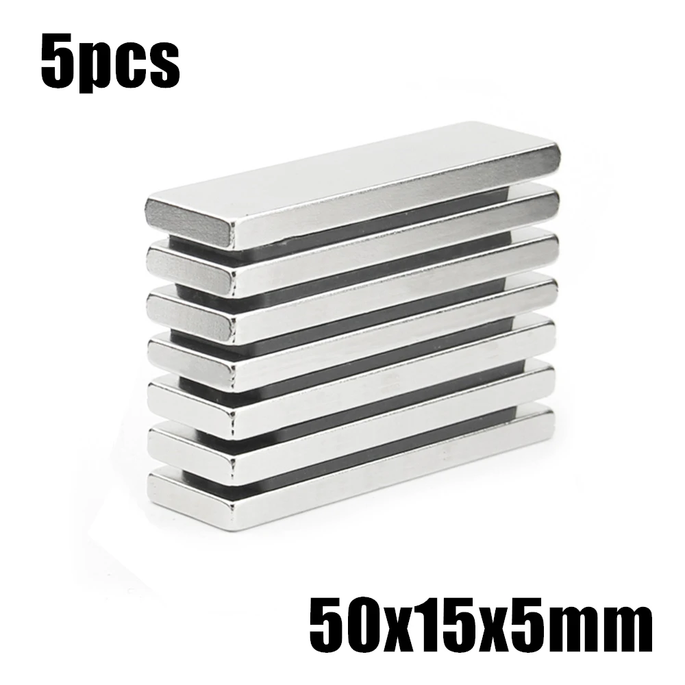 

5pcs 50x15x5mm Super Powerful Strong Rare Earth Block NdFeB Magnet Neodymium N35 Magnets 50*15*5mm