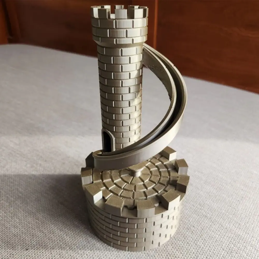 PLA Castle Slide Coin Storage Container Model Savings Tank Castle Tower Piggy Bank Ornaments Openable Rolling Tower Money Boxes