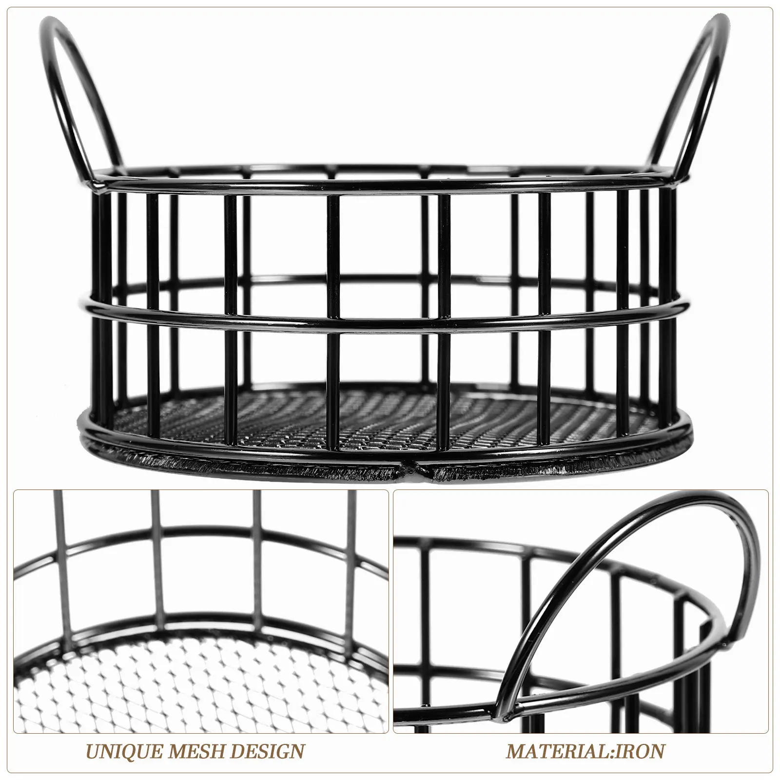 금속 그리드 수납 바구니 고양이 귀 모양 소형 데스크탑 정리함 (과일, 사탕, 립스틱, 화장품, 간식, 잡화, 가정용)