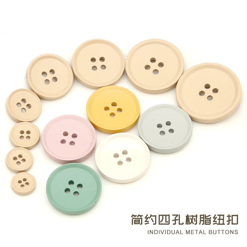 10pcs 10-30mm 4 Holes Resin Coat Buttons For Clothing Sewing Accessories  Shirt Needlework Decorative Knitted Cardigan