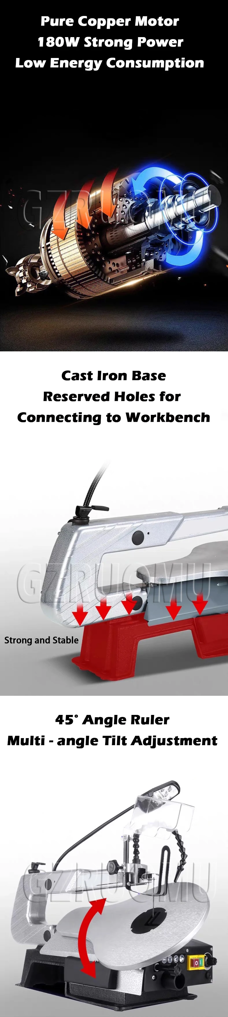 Electric Desktop Woodworking Band Saw Machine Small Multifunction Curve Cutting