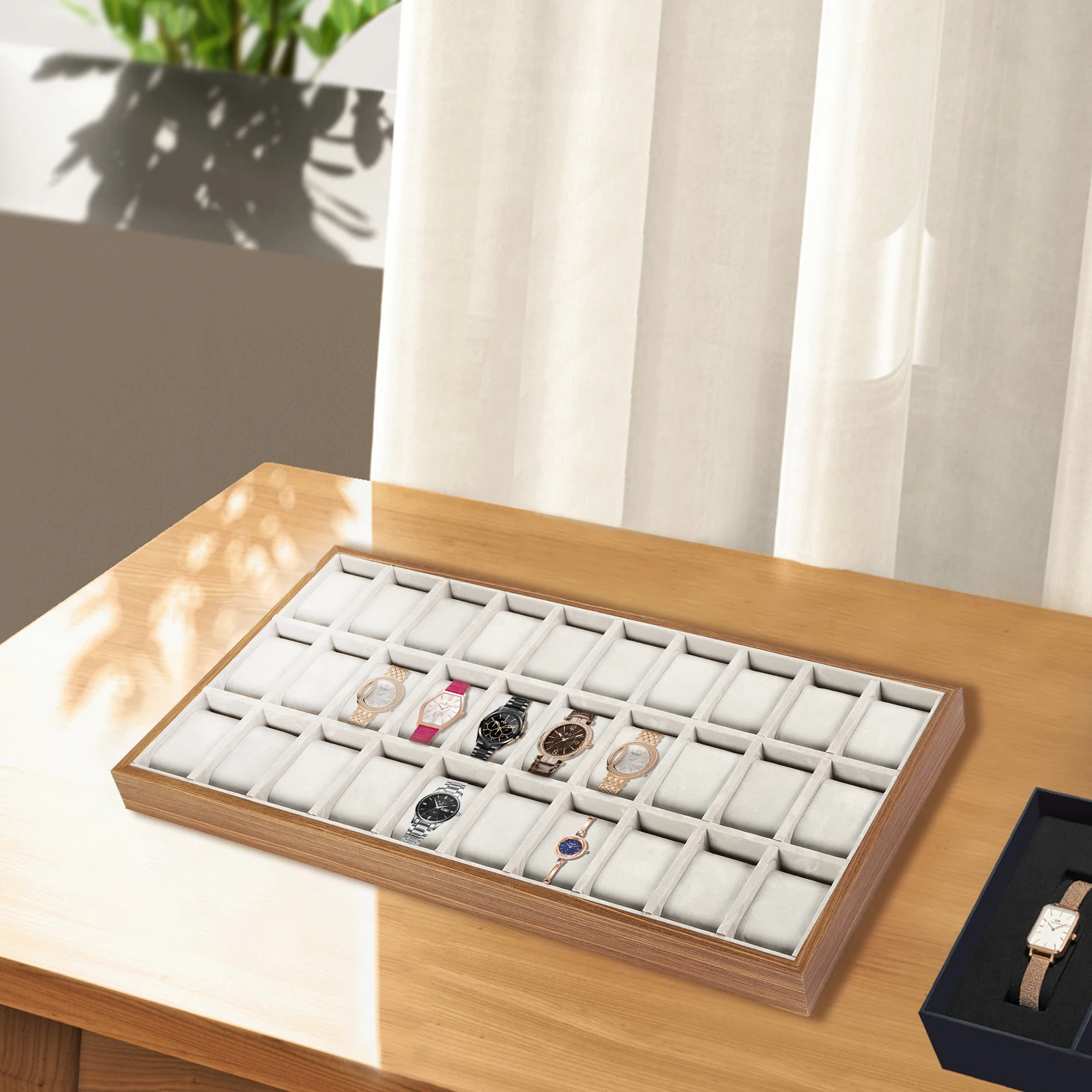 30/24-Compartment Watch Box: Ideal Storage and Display for Collectors, Organize and Sho... - SKU DSB01643 - UGI Packaging