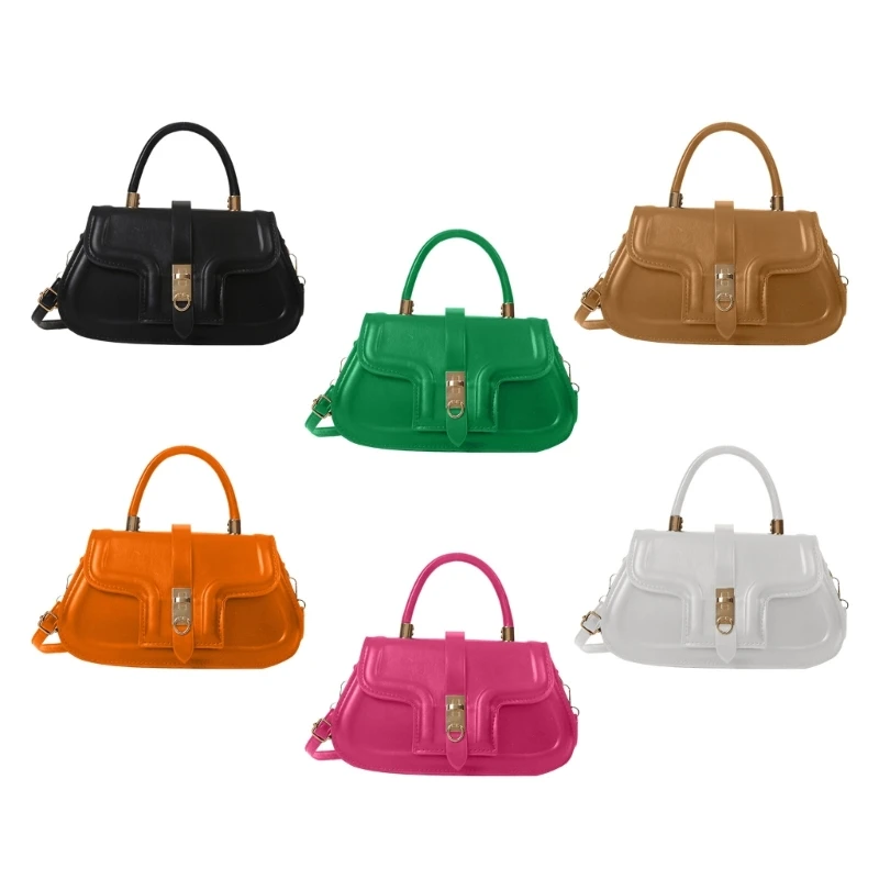 Stylish PU Leather Shoulder Bag Compact and Versatile Crossbody Bags Handbag E74B