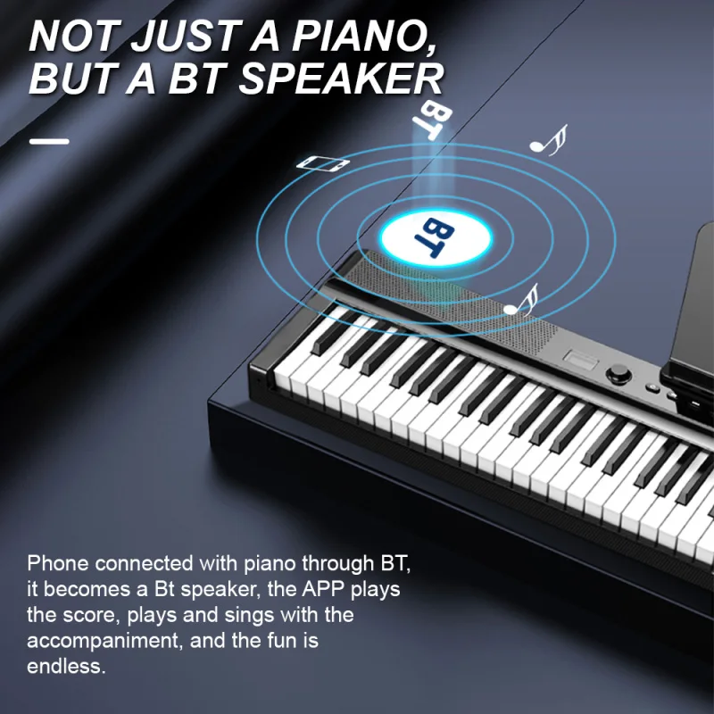 Folding Keyboard Piano 88 Key Full Size Foldable Electronic Organ Tremolo Function and App-Portable for Beginners with Pedal