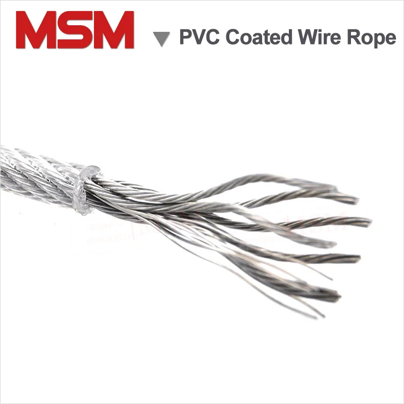 PVC Coated Steel Wire Rope 1/1.5/2/2.2/3/4/5/6mm Flexible Wire