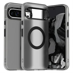 Matte Clear Magnetic Wireless Charging Shockproof Armor Case - Candy Color Cover for Pixel 8 (Black)