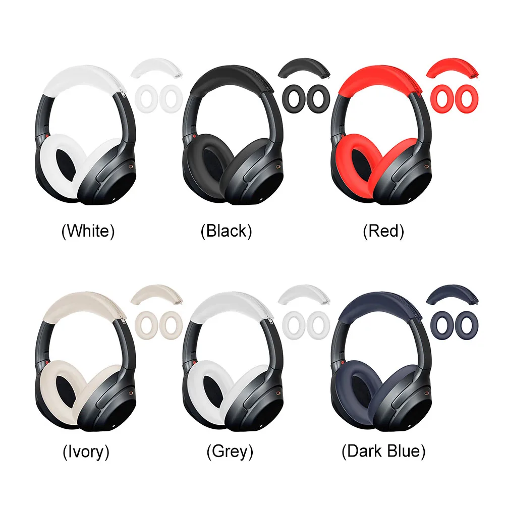 Silicone Ear Cushion and Headbeam Protective Cover Set
