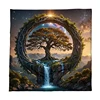 Tree of Life Tarot Card Tablecloth Polyester Starry Sky Lake View Altar Cloth Witchcraft Pagan Divination Witch Home Room Decor 6