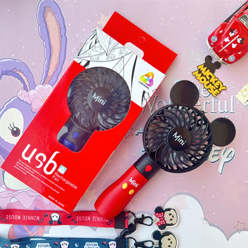 Disney Mickey Cartoon Mickey Luminous Small Fan Portable Usb Charging