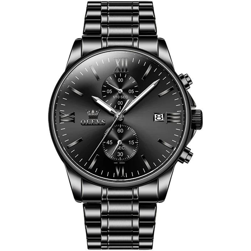 OLEVS Men Watches Top Brand Luxury Chronograph Waterproof Date Quartz Watch Man Black Sports Wrist Watch Reloj Hombre