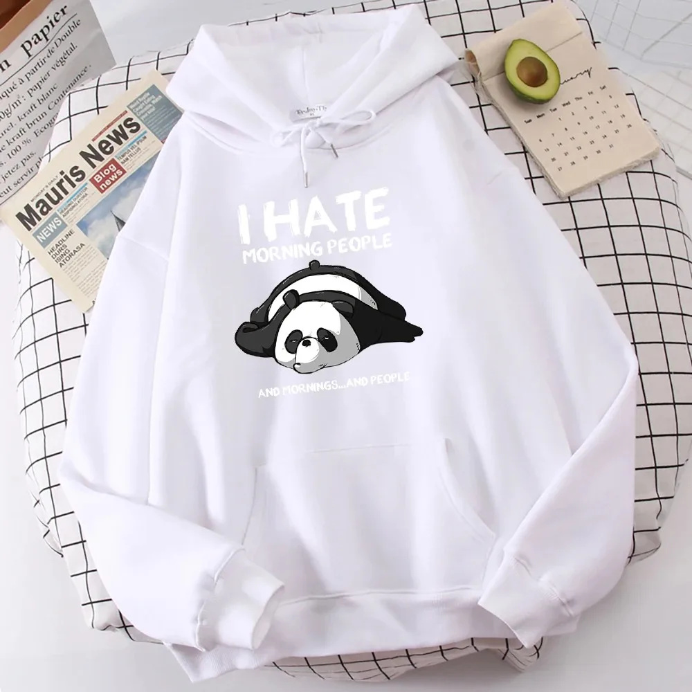 Lazy Panda I Hate Morning People Hoodies Men Gorgeous Fashionsweatshirt Casual Spiritual Sportswears Retro Soft Hoodie Men'S