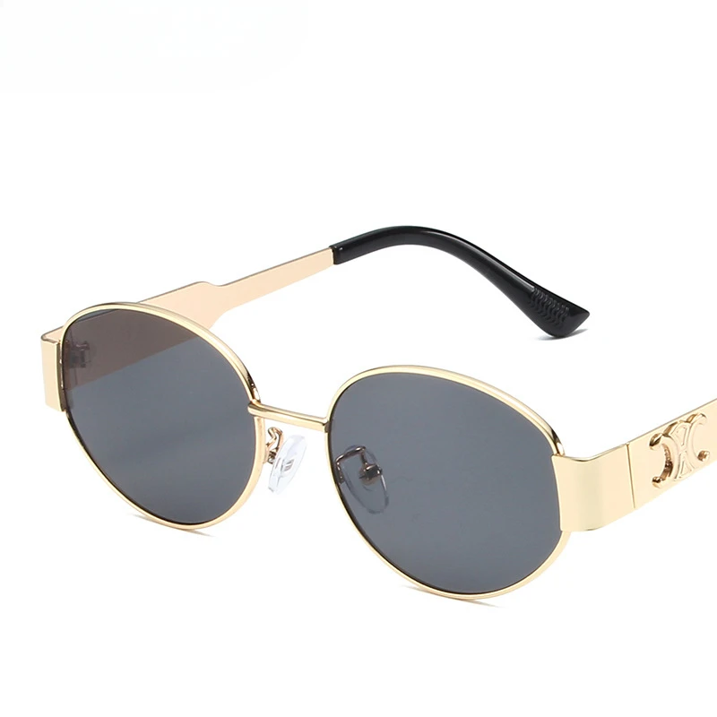 Retro Oval Sunglasses – Vintage Metal Frame UV400 Eyewear for Women and Men Safety Accessories Sunglasses