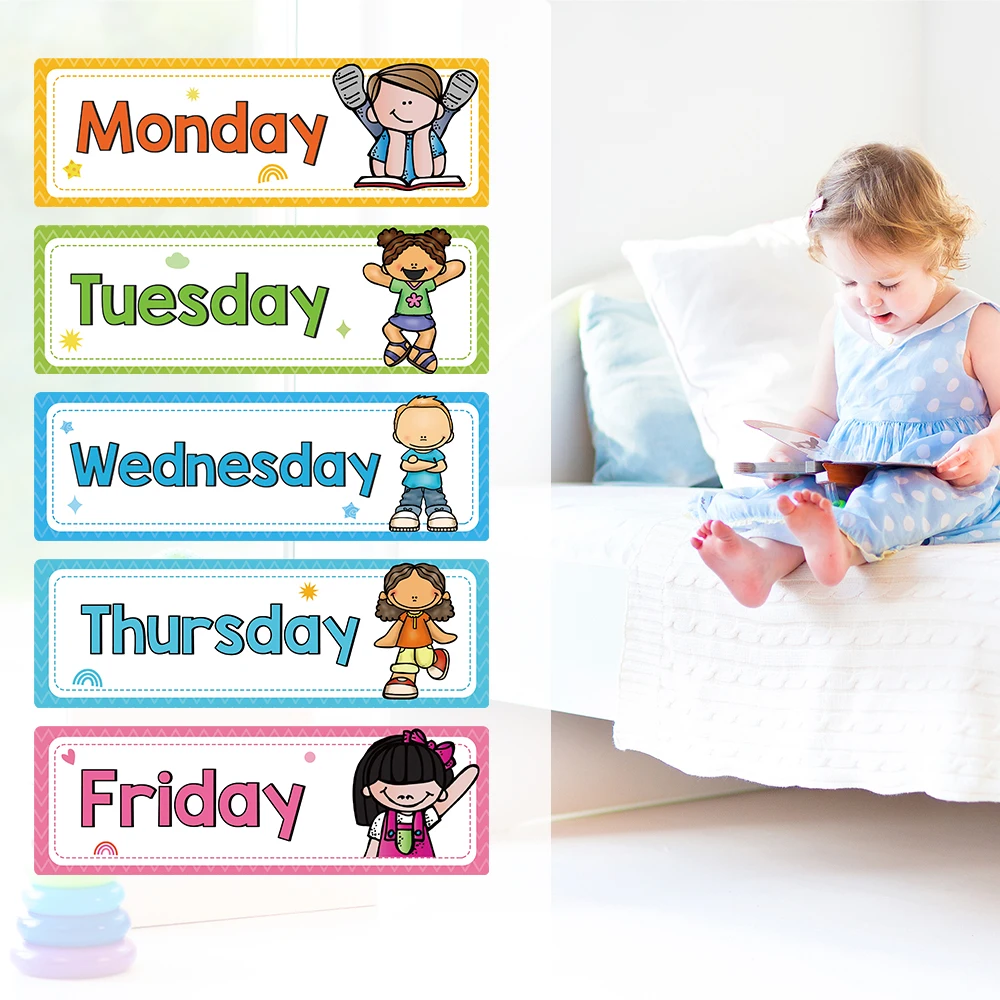 Monthly Headliners Set 12 Months of The Year Day of the Week Headers Monthly Seasonal Week Headers English Words Learning Cards 3