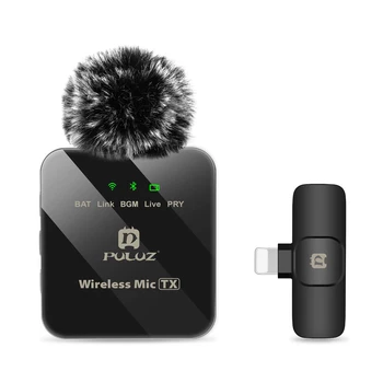 PULUZ Wireless Lavalier Microphone for iPhone / iPad, 8-Pin Receiver - Black - 1pc