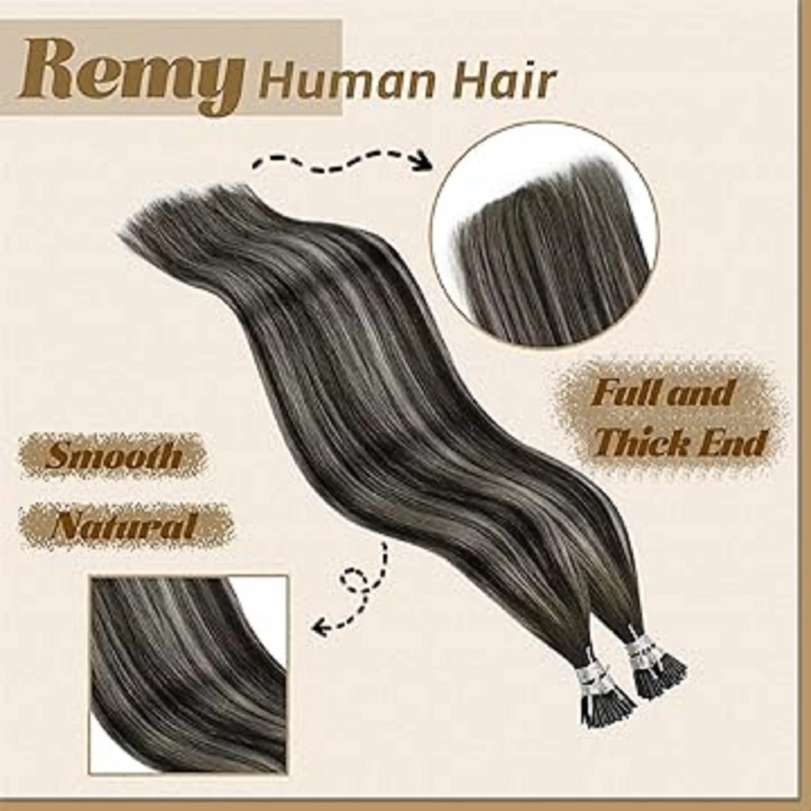 YoungSee I Tip Extension Full Head Hair Natural Real Human Fusion Hair Thick hair end Remy 14-24Inch 50G-100G