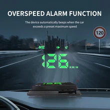 헤드업디스플레이 gps hud 자동차속도계 H1 범용 자동차 GPS 디지털 속도계 HUD 앞유리 프로젝터 헤드업 디스플레이, 모든 자동차 트럭 버스 나침반 과속 경보 자동차 전자기기 자동차용품