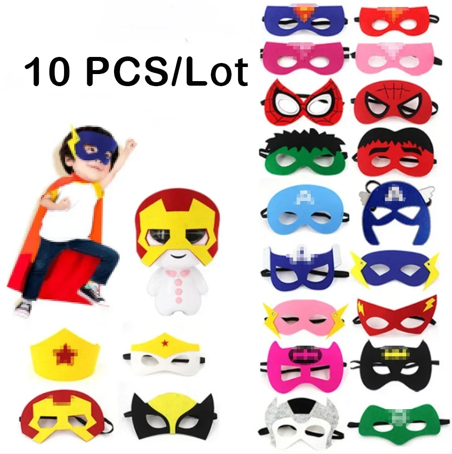 10 Teile/los Halloween Superhelden Masken Weihnachten Geburtstag Party Dress Up Kostüm Cosplay Maske Für Kinder Kinder Favor Mystery Geschenk