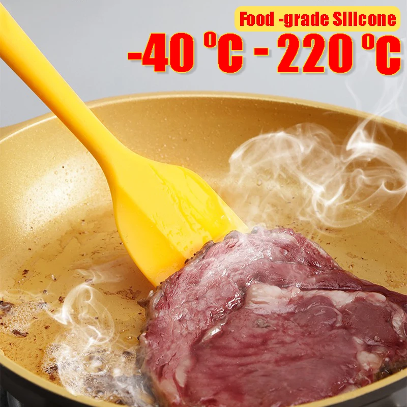 

Silicone Scraper Headed Resistance Kitchen Fry Blade Cake Baking Spatula Food Residue Stains Pot Dish Cleaning Plate Jar Open