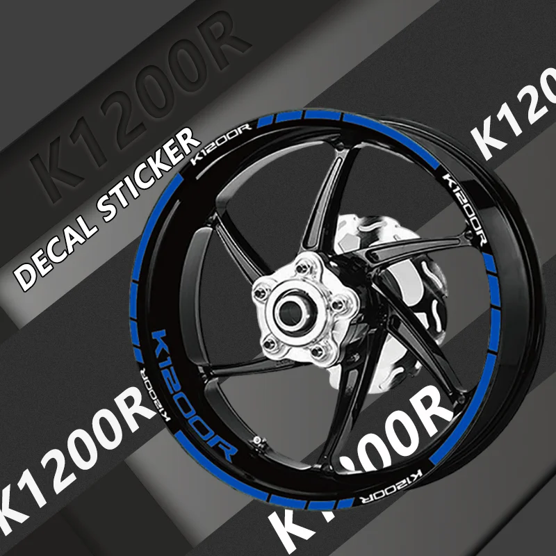 New For BMW K1200R K1300R K1300S Strong Adhesion Motorcycle Front Rear Wheel Decals Tire Reflective Stripes Decoration Stickers 2kg standard wheel manual test temple test wheel adhesion test wheel rolling strength