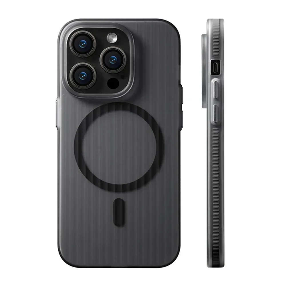 Corrugated Magnetic Wireless Charging Case with Non-slip Matte Finish
