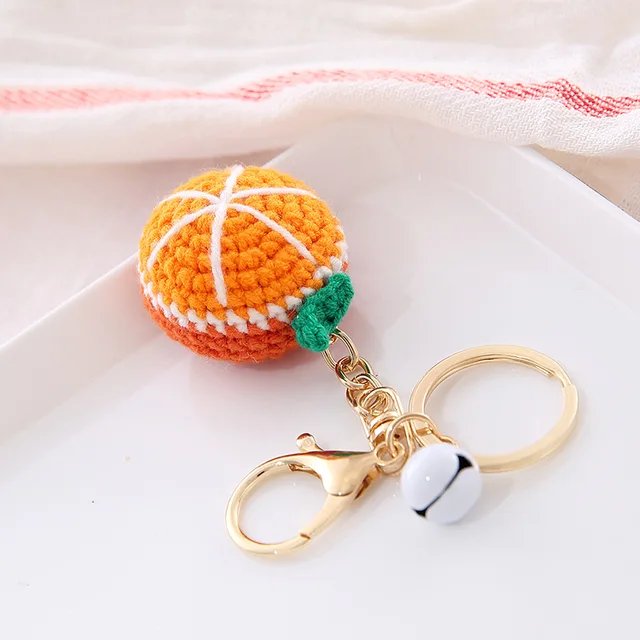 Knitting Strawberry Rabbit Keychains Unique Crochet Lemon Rabbit Keyrings  For Car Keys Accessories Cute Fruit Keyrings Wholesale - AliExpress