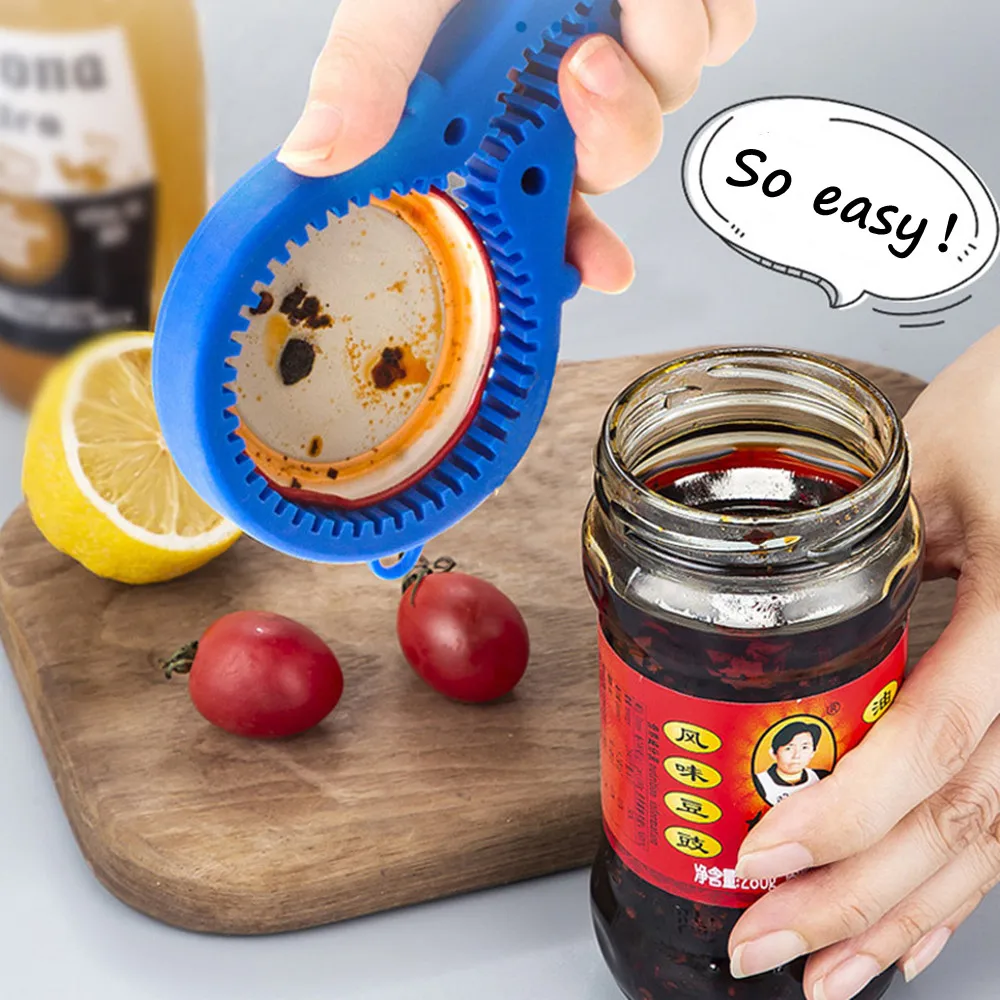 Creative Jar Opener Multi Purpose Jar Lids Bottle Cap Grip Rubber Opener Tool for Soda Bottles Condiments Canned Goods Bar Tools