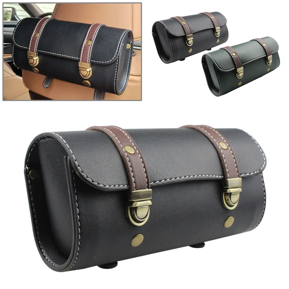 

Universal Motorcycle Front Fork Tool Bag Leather Pouch Luggage Saddle Bag Kit