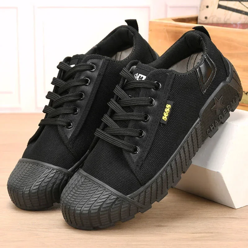 Men's Canvas Shoes Outdoor Work Shoes Non Slip Breathable Casual Sneakers for Men Soft Sole Wear-resistant Walking Flats Zapatos 2