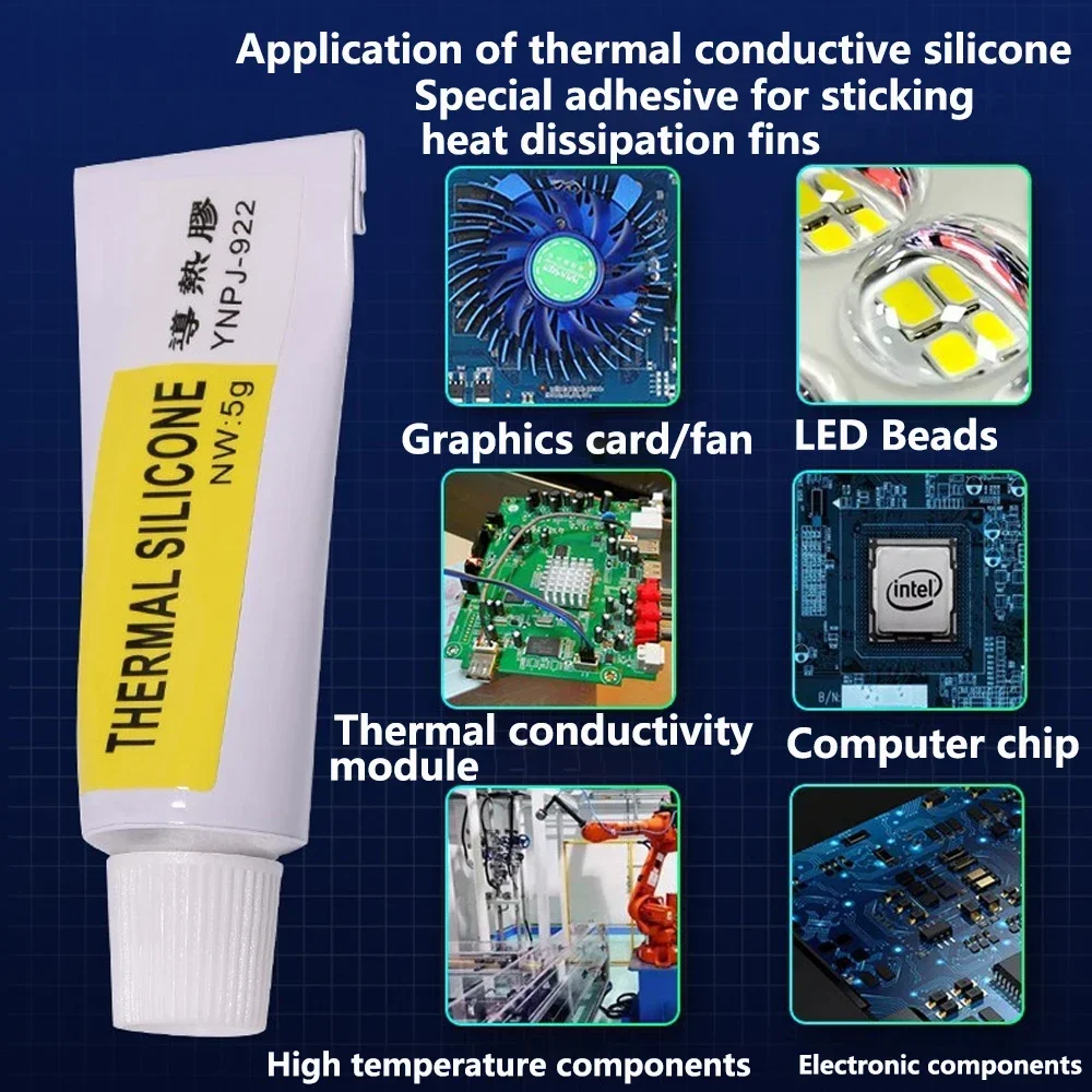1-12Pcs Thermal Paste Conductive Heatsink Plaster Viscous Adhesive For Chip VGA RAM LED IC Cooler Radiator Cooling Sealers 4