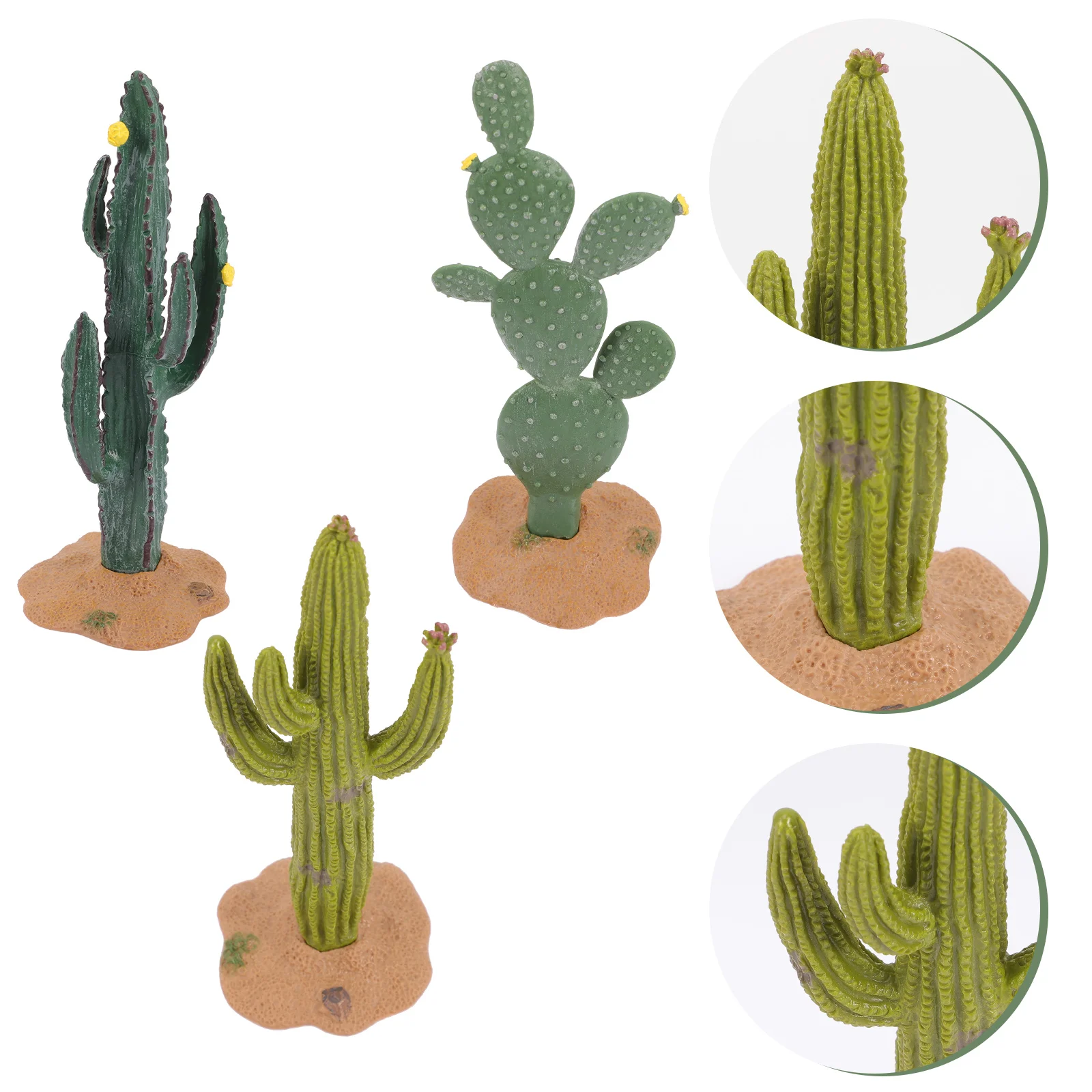 

3pcs Faux Cactus Decor Artificial Cactus Ornament Fake Cactus Plants Artificial Plant Tree