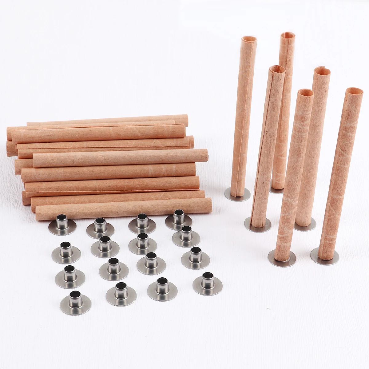NKlaus 50-Pack Candle Wick Metal Feet - 2.6mm Tealight Wick Stands/Plates (Height: 3.4mm)