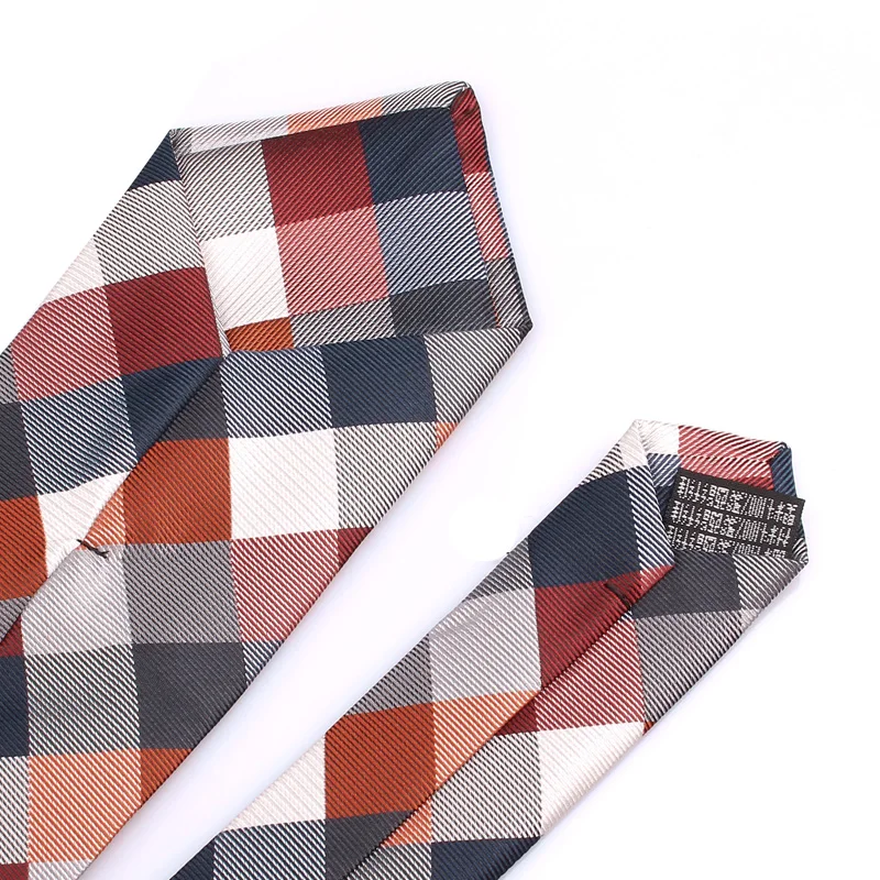 Jacquard Woven Neck Tie For Men Classic Check Ties Fashion Polyester Mens Necktie For Wedding Business Suit Plaid Tie