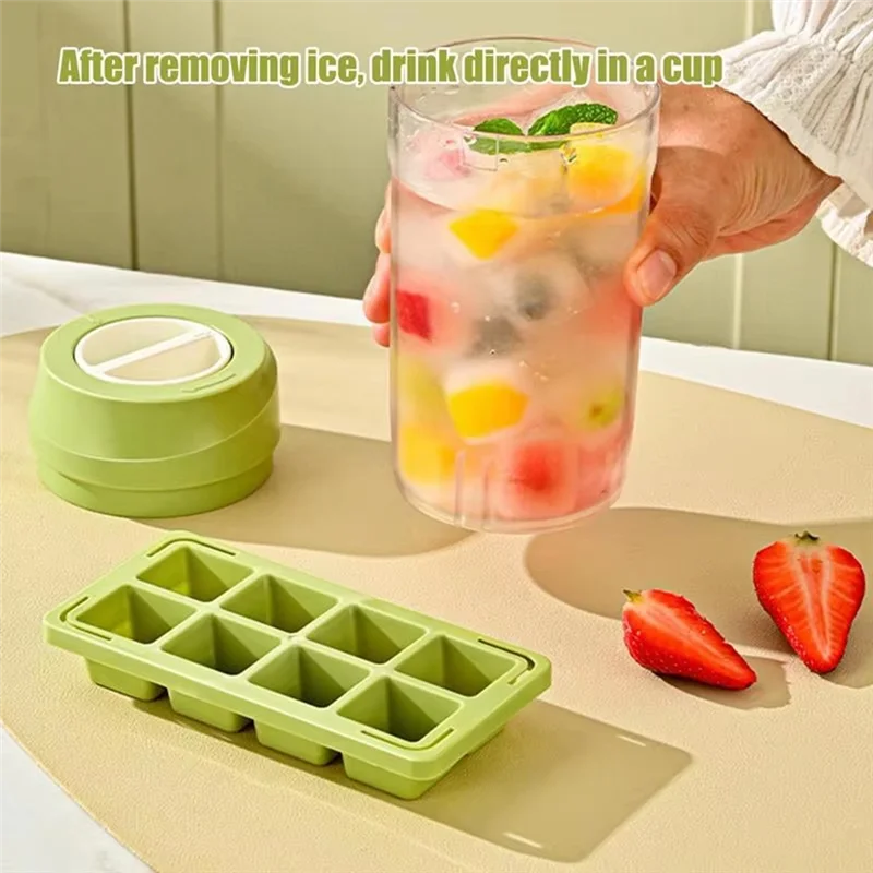 Food Grade Ice Block Tray With 8 Compartments, Portable Ice Molds For Kitchen & Refrigerator Accessories