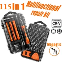 115pcs Portable Electronics Repair Kit, Magnetic Screwdriver Set for Phone Computer Glasses, Multi-Bit with Storage Case