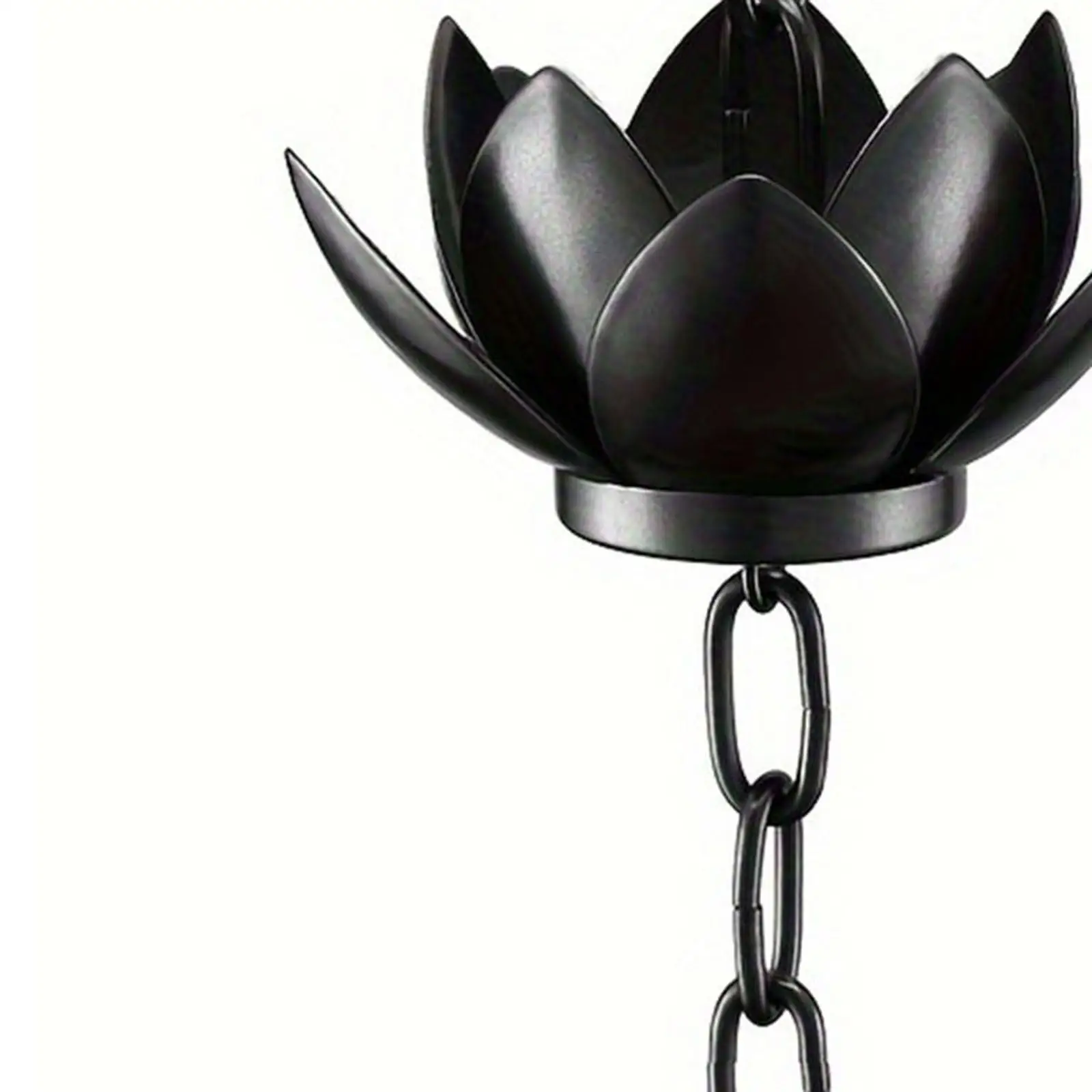 Lotus Rain Chain Gutter Chain 4.3 ft Replacement Downspout Water Diverter Rainwater Catcher for Yard Courtyard Outdoor House