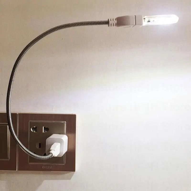 Flexible USB LED Night Lights DC5V USB LED Mini Book Light 1.5W Desk Reading Lamp Touch Switch Red Blue Green White B4