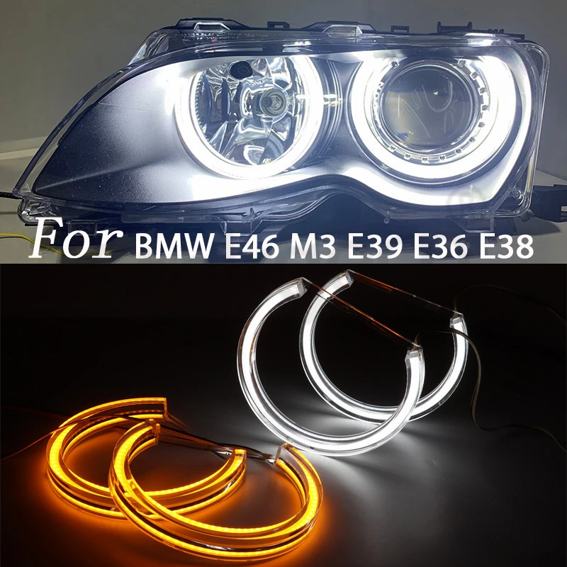 For BMW E46 Coupe Convertible Sedan Multi Color DTM M4 Style RGB Led Angel  Eyes