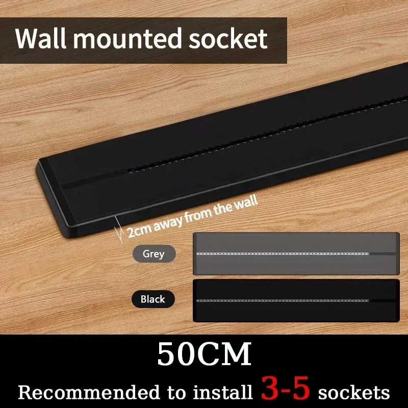 Premium Wall-Mounted Movable Power Rail with USB-C Ports – 8000W Capacity