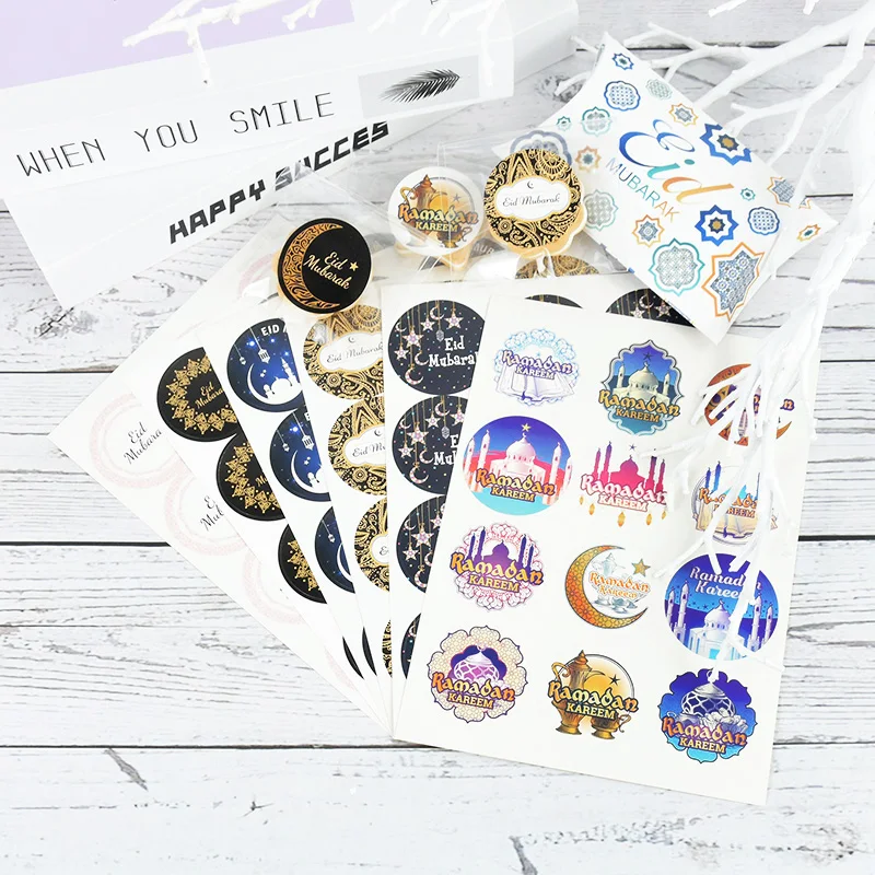 

5/10sheets Eid Mubarak Packaging Sealing Sticker Ramadan Decor Candy Gift Packaging Stickers Islam Muslim Festival Favor Label