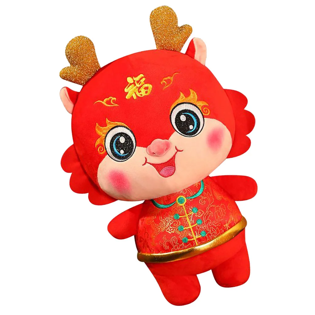 

Китайская Кукла-дракон, мультяшный плюшевый дракон, детские подарки на день рождения, мягкие украшения для куклы-дракона