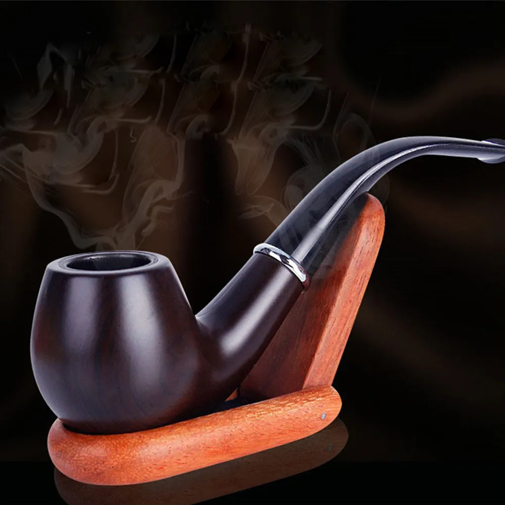 Classic Wood Grain Resin Pipe Chimney Filter Long Smoking Pipes Tobacco Pipe Cigar Gifts Narguile Gift Grinder Smoke Mouthpiece