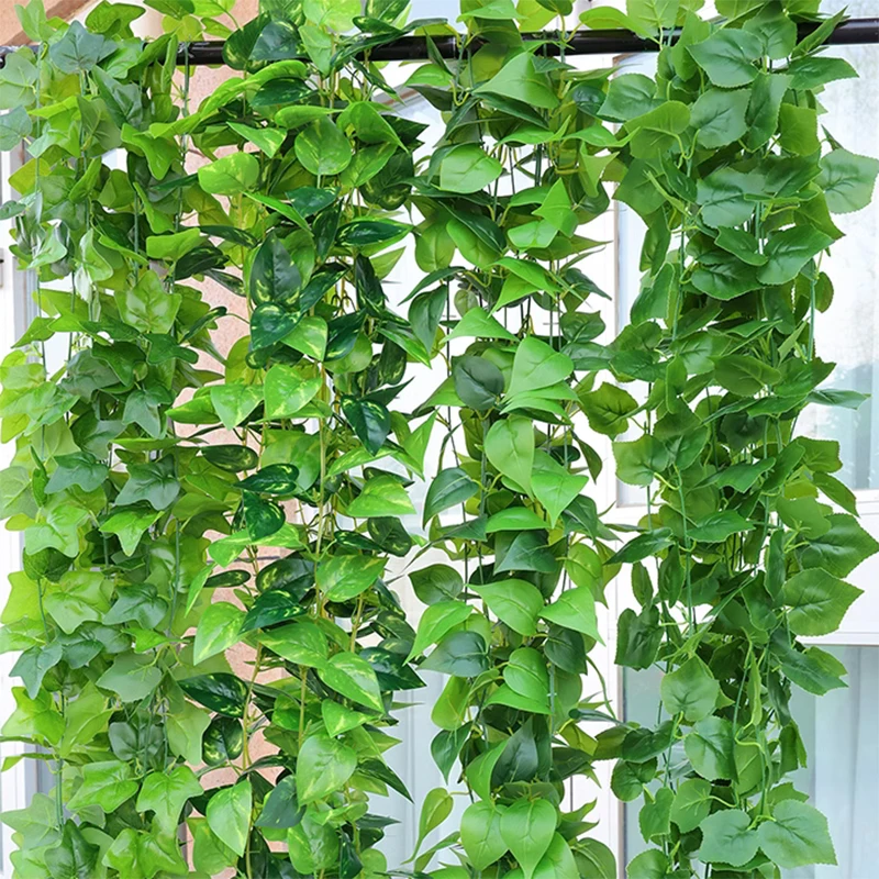 

Long Artificial Leaves Fake Plants Decoration Ivy Garlands Greenery Rattan Creeper Green Leaf Vine DIY Hanging Plant Home Decor