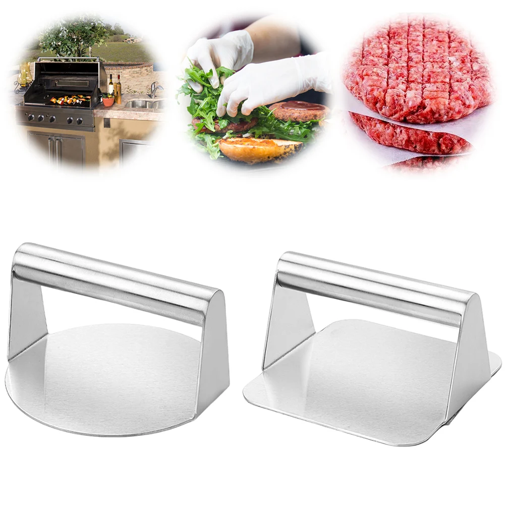 Stainless Steel Smash Burger Press Non-Stick Meat Press Hamburger Smasher Tool for Smashburger Bacon Ground Beef Meat Sausage