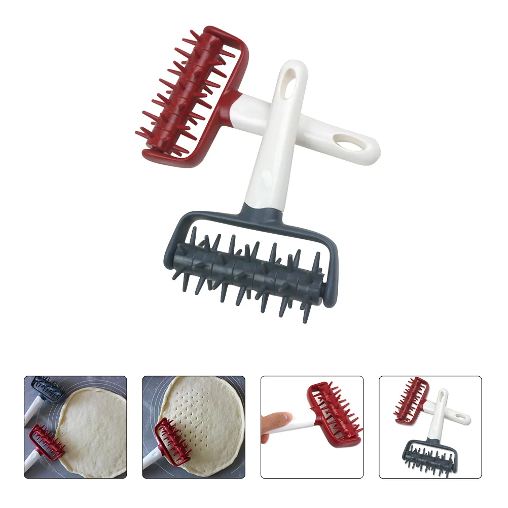 

2pcs Pizza Punching Cake Pie Pizza Bread Pastry Dough Docker Roller Wheel Pizza
