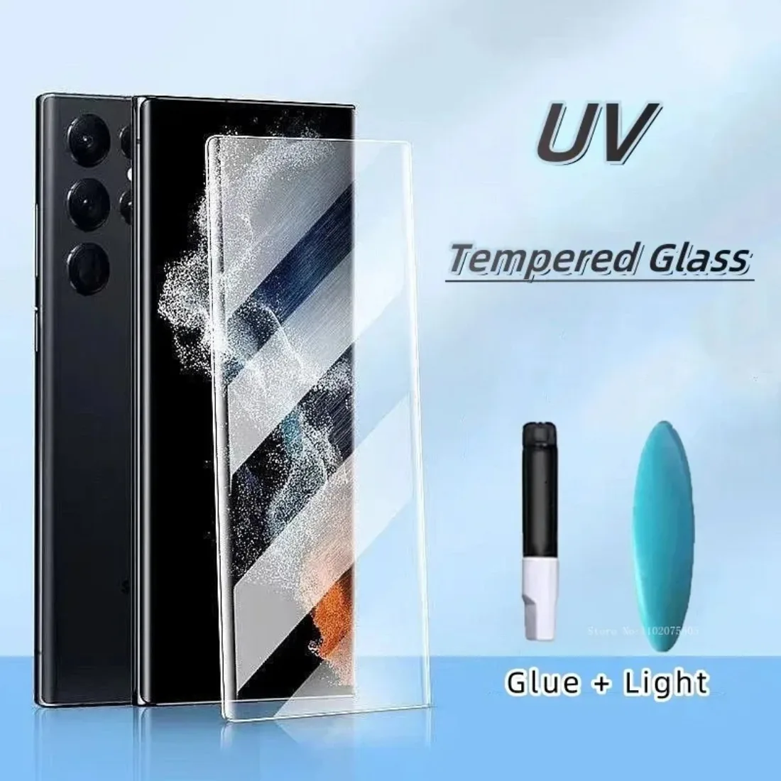 2PCS gehärtetes Glas für Samsung S24 S23 S22 Ultra Glas auf S20FE Note 8 10 20 S10 5G S8 S9 Plus S21 S23Ultra UV Displayschutzfolie