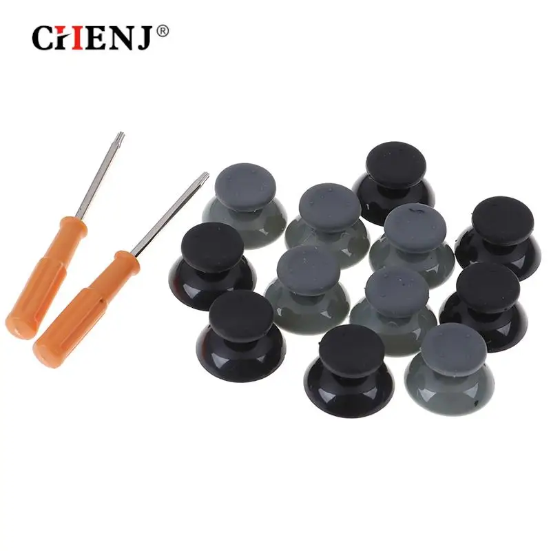 7 Pz/Set Nuovo Nero Grigio 3D Stick Analogico Per Controller Xbox 360 Thumbsticks Caps Per X Box 360 Parti Di Riparazione Gamepad Con Strumento