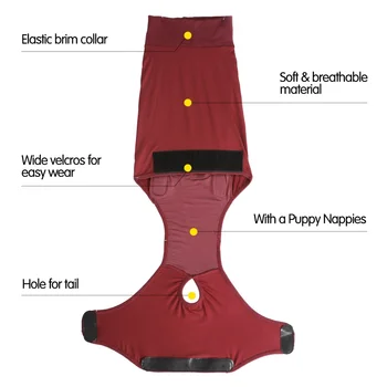 Recovery Suit for Dogs Cats After Surgery Professional Pet Recovery Shirts Dog Abdominal Wounds Bandages Prevent Licking XXS-3XL 5